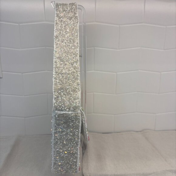 Made in India - Viral Beaded Santa Shoulder Bag - White, Silver, Red and Green - Picture 3 of 12